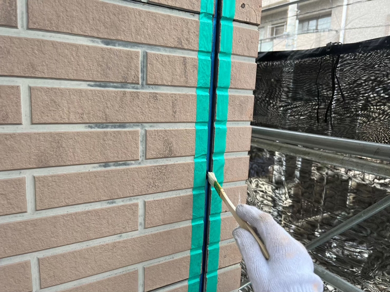 東京都大田区　外壁塗装とランデックスコート塗装　コーキング打ち替え工事